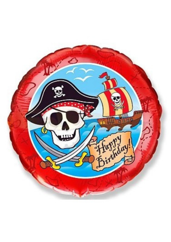 Balon okrągły Happy Birthday PIRACKI pirat 